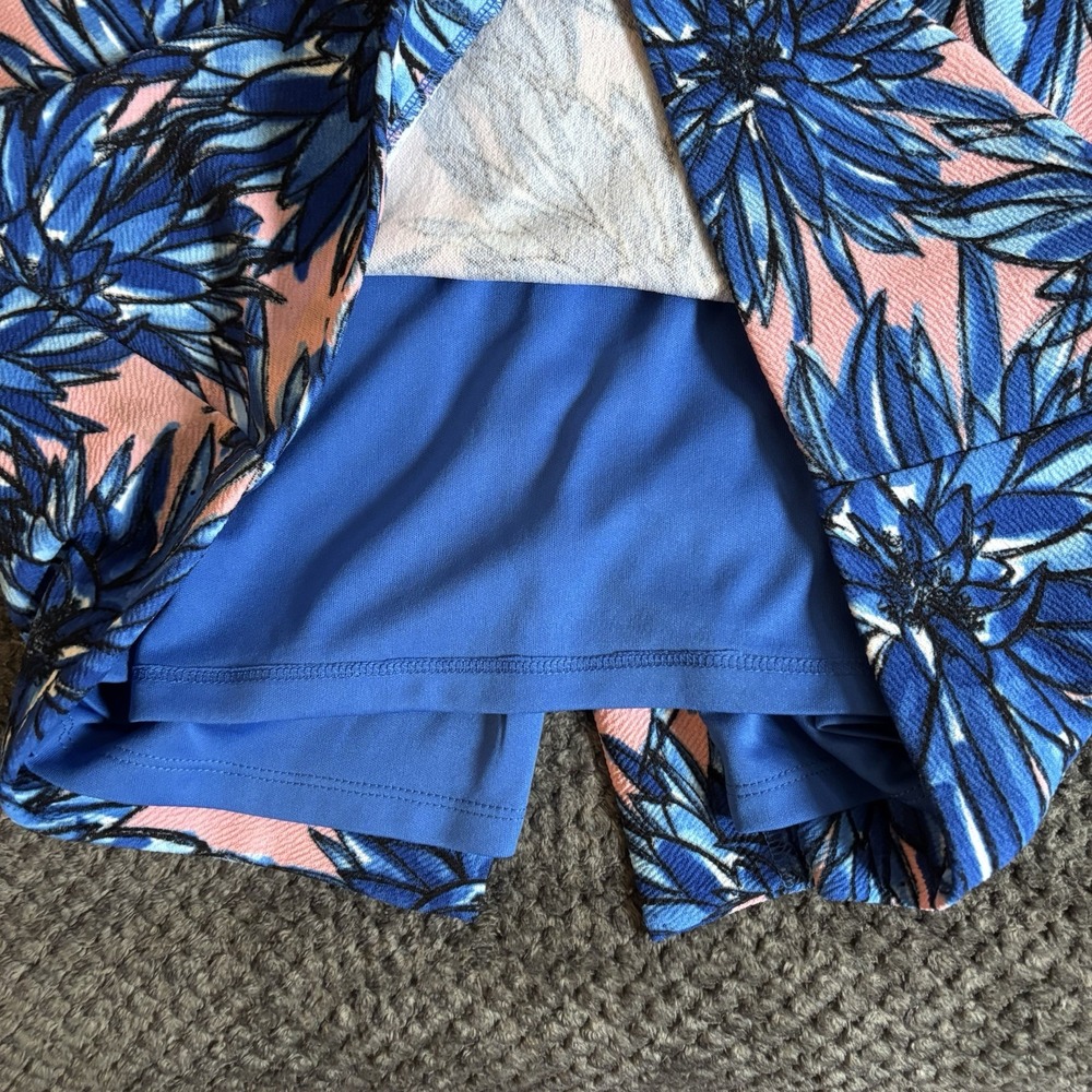 NWT Ellen Tracy Blue Pink‎ Dress Sleeveless Sheath Stretch Career Office Size 10 - Picture 4 of 10
